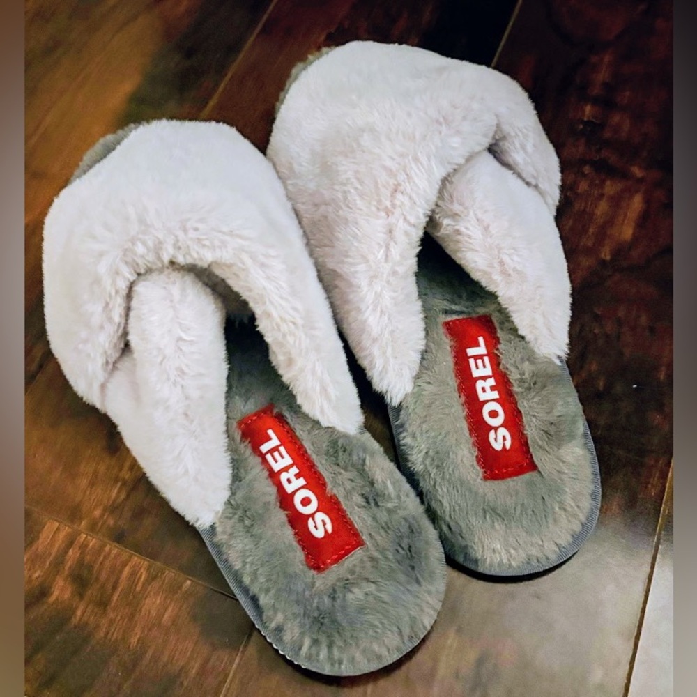 Sorel Women’s Go Mail Run Faux Fur Slide Slipper Lavender Grey Size 9
